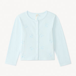 Chaleco de manga larga con bordado de cereza para niña bebé 