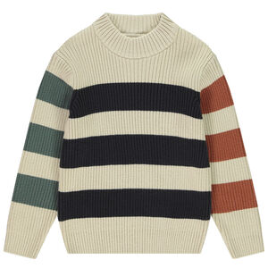Suéter de rayas tricolores de punto con cuello alto para niño  Main Suéter de rayas tricolores de punto con cuello alto para niño