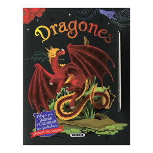 Libro con dibujos para raspar y colorear Dragones +4años 