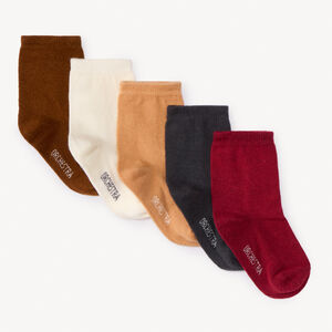 Lot de 5 paires de chaussettes normales unis pour bébé garçon  Main Lot de 5 paires de chaussettes normales unis pour bébé garçon