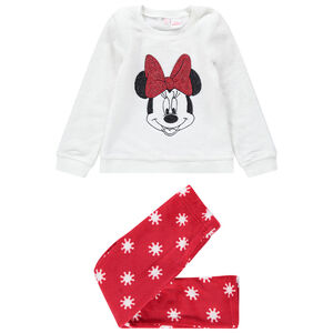 Pijama de borreguillo bicolor con Minnie Disney de lentejuelas 