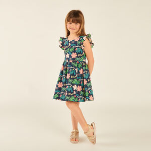 Vestido de flores sin mangas con espalda descubierta para niña 