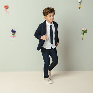 Camisa de manga larga de gala con corbata desmontable 