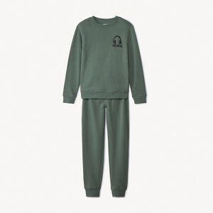 Ensemble jogging en molleton uni pour garçon  Main Ensemble jogging en molleton uni pour garçon