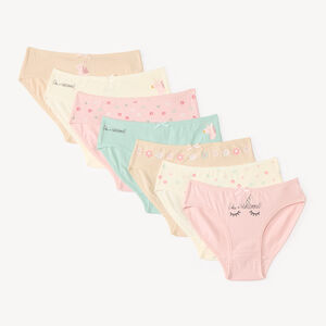 Conjunto de 7 braguitas con lazo para niña 