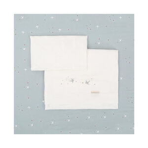 Juego de sábanas punto para capazo o cuco 40x80cm Spring azul grisáceo 