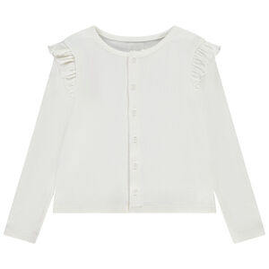 Gilet abotonado de punto acanalado para niña 