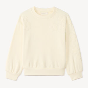 Sudadera de felpa con bordado floral para niña 