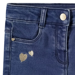 Jean slim bordado corazones para bebé niña 