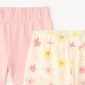 Lote de 2 shorts de jersey liso + estampado fantasía para niña 