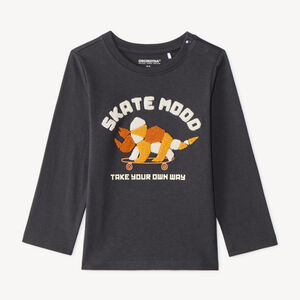 Camiseta de manga larga para bebé niño con bordado de rizo de fantasía 