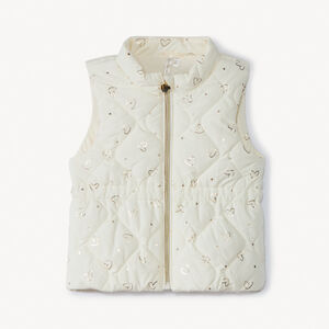 Chaleco acolchado con estampado de corazones para bebé niña 