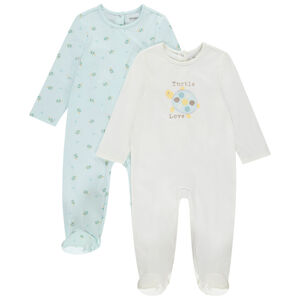 Lote de 2 peleles con estampado de tortugas para bebé niña con aberturas diferentes según la edad 