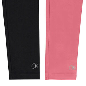 Pack de 2 leggings lisos con estampado de foil para niña 