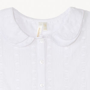 Camisa con cuello Peter Pan atada a la cintura para bebé niña 