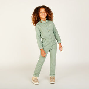 Mono largo de mezclilla lisa para niña 