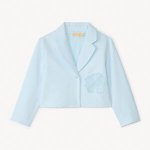 Chaqueta de lona estilo blazer en un color sólido para niña 