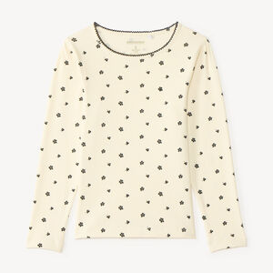 Camiseta de manga larga con estampado de flores para niña 