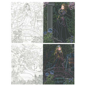 Libro con dibujos para raspar y colorear Princesas +4años 