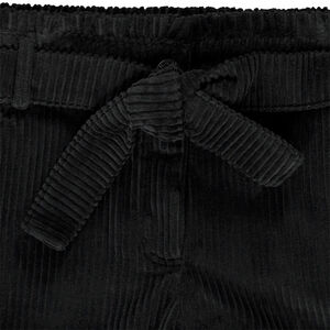 Short de pana con cinturón anudado desmontable para niña 