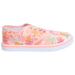 Zapatillas bajas de lona con estampado tropical para niña 