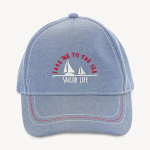 Gorra de barco bordada niño 