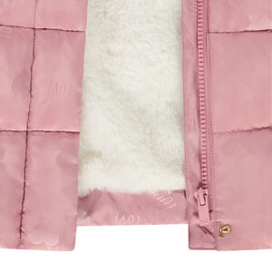 Chaqueta de abrigo con estampado de corazones para niña 