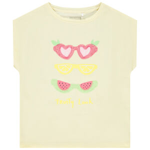 Camiseta de manga corta con estampado de lentejuelas para niña  Main Camiseta de manga corta con estampado de lentejuelas para niña