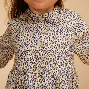 Camisa de bebé niña de manga larga con estampado de leopardo 