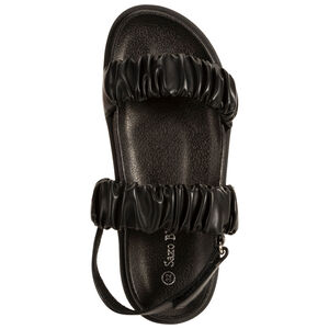 Sandalias de piel sintética con tiras gruesas efecto plisado para niña 