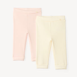 Lot 2 caleçons unis en maille nid d'abeille pour bébé fille 
