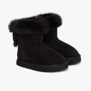 Bottines avec faussure fourrure et nœud pour fille 