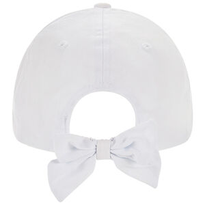 Gorra con corazón de lentejuelas y lazo para niña 