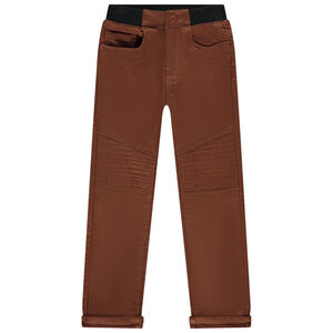 Pantalón con cintura elástica y pespuntes para niño 