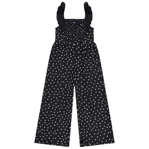 Pelele largo estampado de lunares con efecto smock para niña  Main Pelele largo estampado de lunares con efecto smock para niña