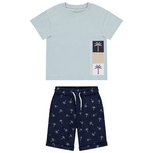 Conjunto de camiseta de manga corta y short estampado para niño 