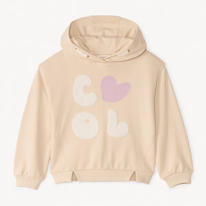 Sudadera oversized con capucha y parches para niña 