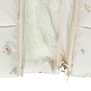 Chaqueta acolchada para bebé niña con estampado floral y forro cálido 