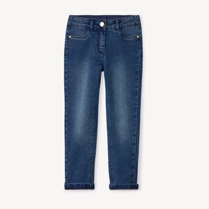 Jeans slim efecto lavado en denim para niña  Main Jeans slim efecto lavado en denim para niña