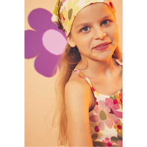Bandana estampado flores retro niña 