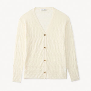 Chaleco de manga larga liso de punto fantasía para mujer 