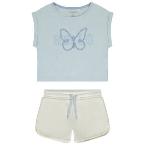 Conjunto de 2 piezas con mariposa de strass y cinta para niña 