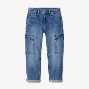 Jean corte cargo con bolsillos para niño 