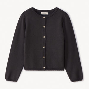 Chaqueta de punto liso con acabado ondulado para niña  Main Chaqueta de punto liso con acabado ondulado para niña