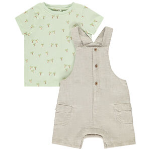 Conjunto pichi + camiseta estampada de palmera para bebé niño 