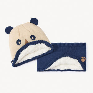 Conjunto gorro y cuello de punto divertido para bebé 