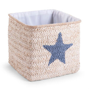 Panier paille tresse 30 x 30 x 33 cm Natural Star & Cloud  
