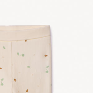 Conjunto de 2 piezas de punto acanalado con estampado de plantas para bebé niña 