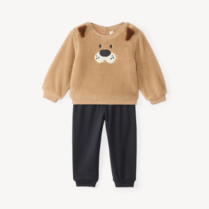Conjunto de chándal para bebé boy en sherpa, divertido. 
