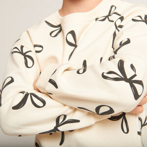 Vestido de felpa con estampado de lazos para niña 